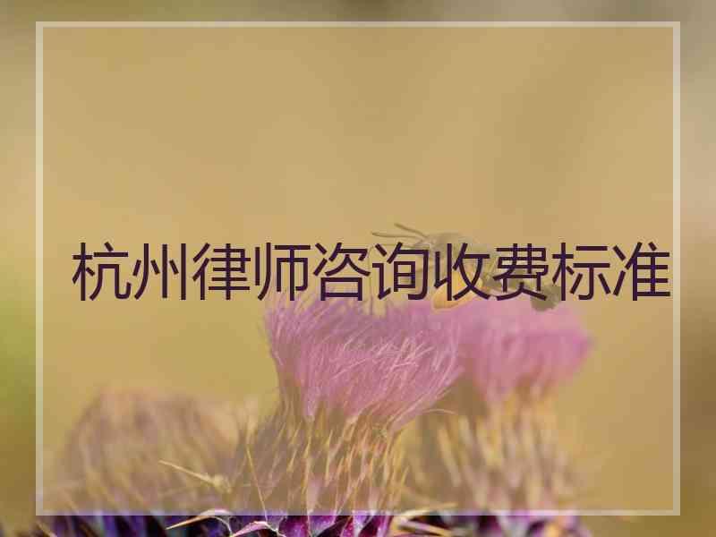 杭州律师咨询收费标准律师事务所咨询收费标准