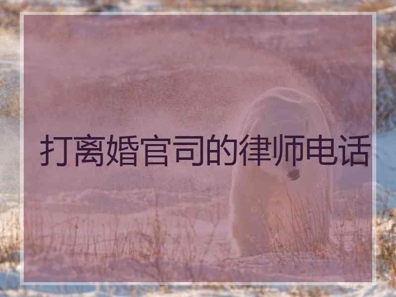 打离婚官司的律师电话