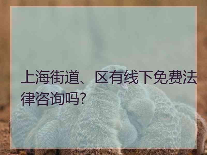 上海街道、区有线下免费法律咨询吗?