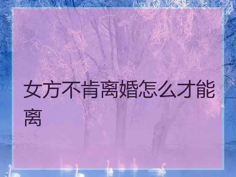 女方不肯离婚怎么才能离