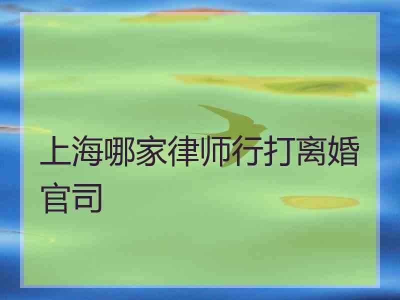 上海哪家律师行打离婚官司