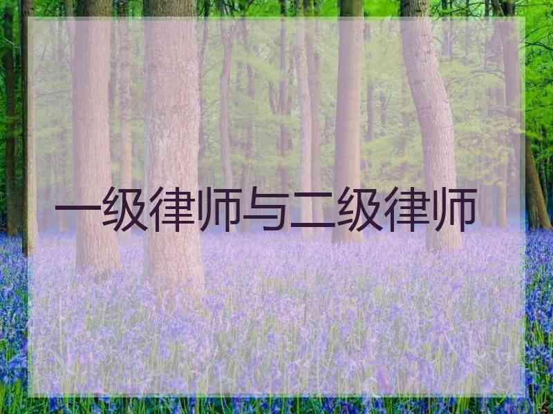 一级律师与二级律师