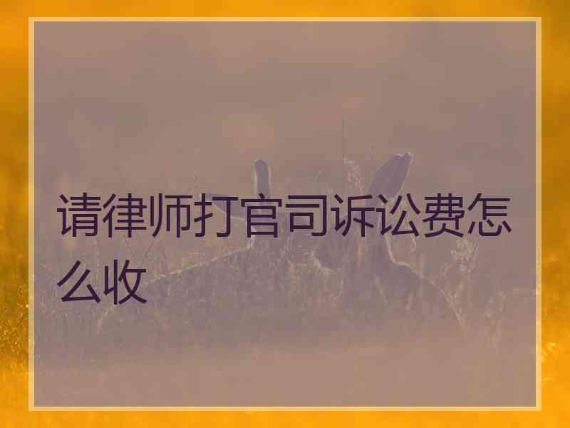 请律师打官司诉讼费怎么收