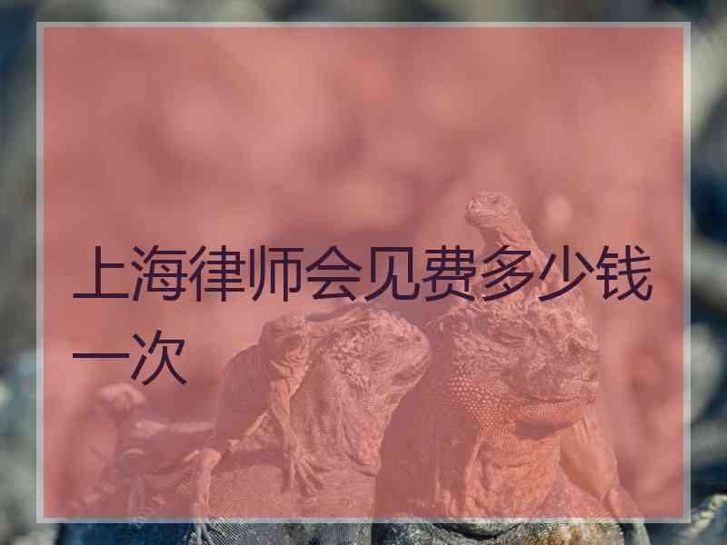 上海律师会见费多少钱一次