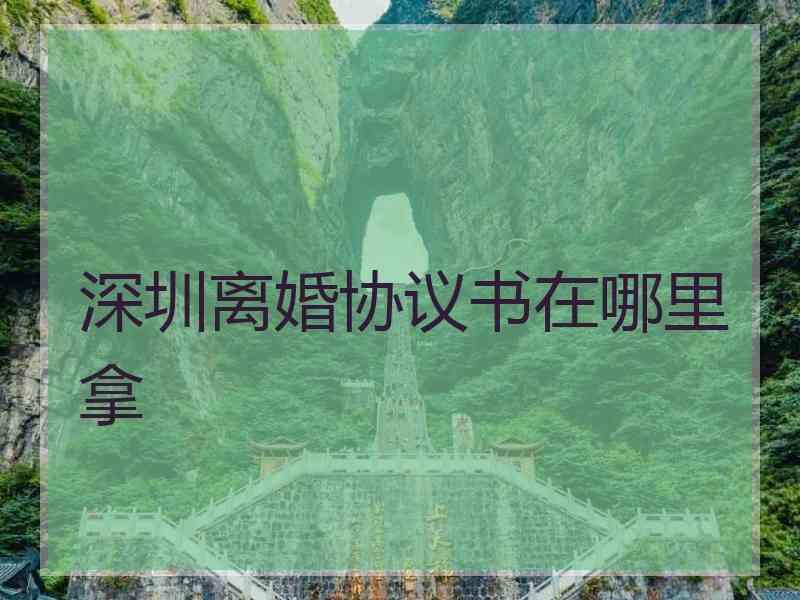 深圳离婚协议书在哪里拿