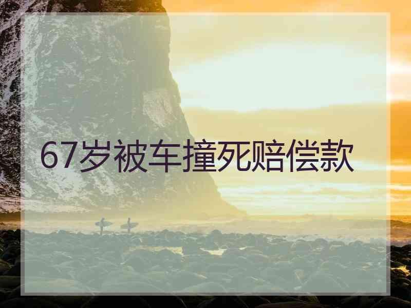 67岁被车撞死赔偿款