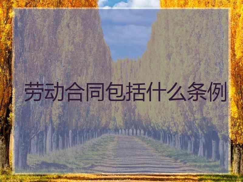 劳动合同包括什么条例