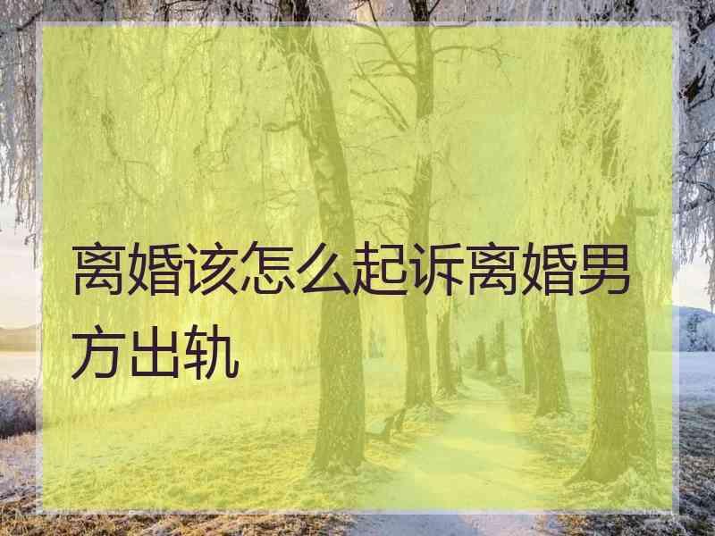 离婚该怎么起诉离婚男方出轨