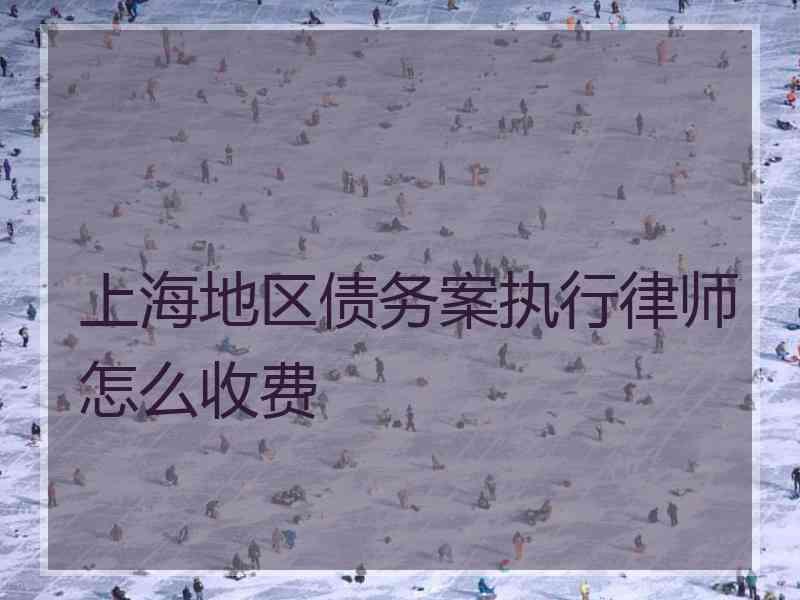 上海地区债务案执行律师怎么收费