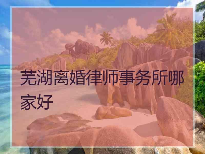 芜湖离婚律师事务所哪家好