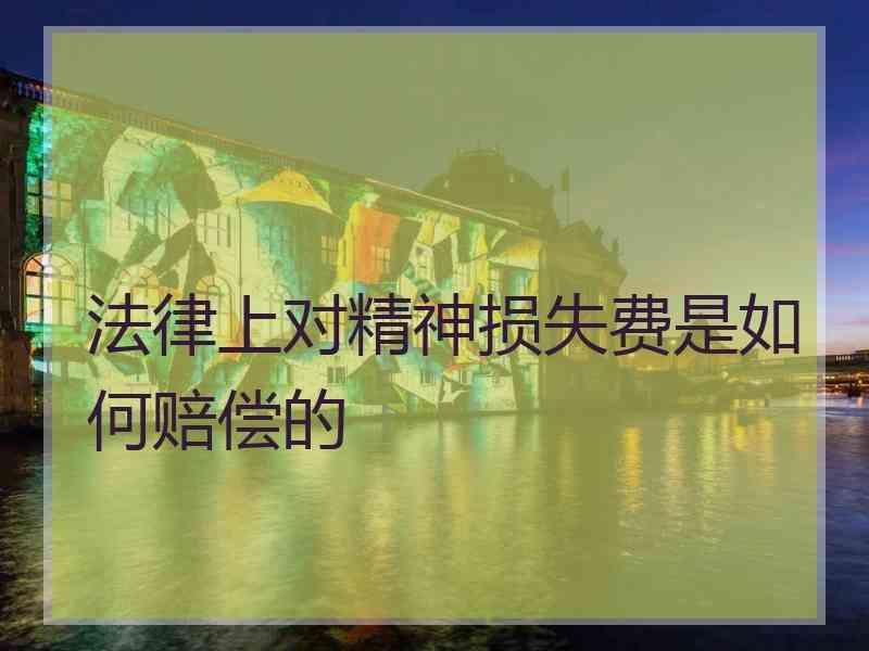 法律上对精神损失费是如何赔偿的