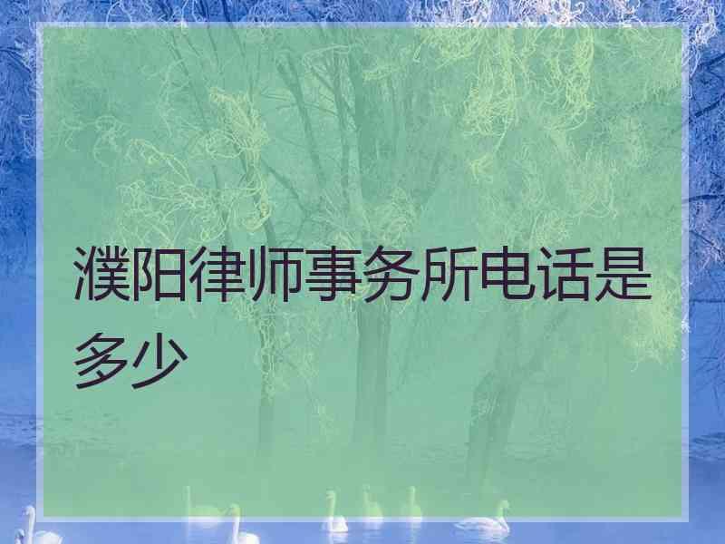 濮阳律师事务所电话是多少