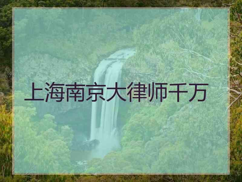 上海南京大律师千万