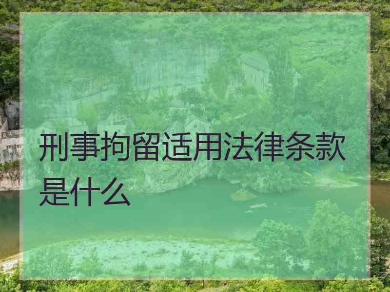 刑事拘留适用法律条款是什么