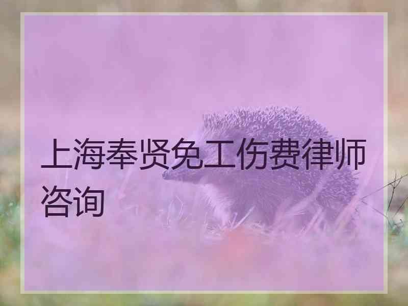 上海奉贤免工伤费律师咨询