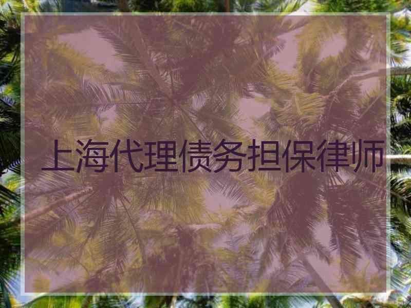 上海代理债务担保律师