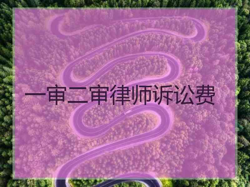 一审二审律师诉讼费