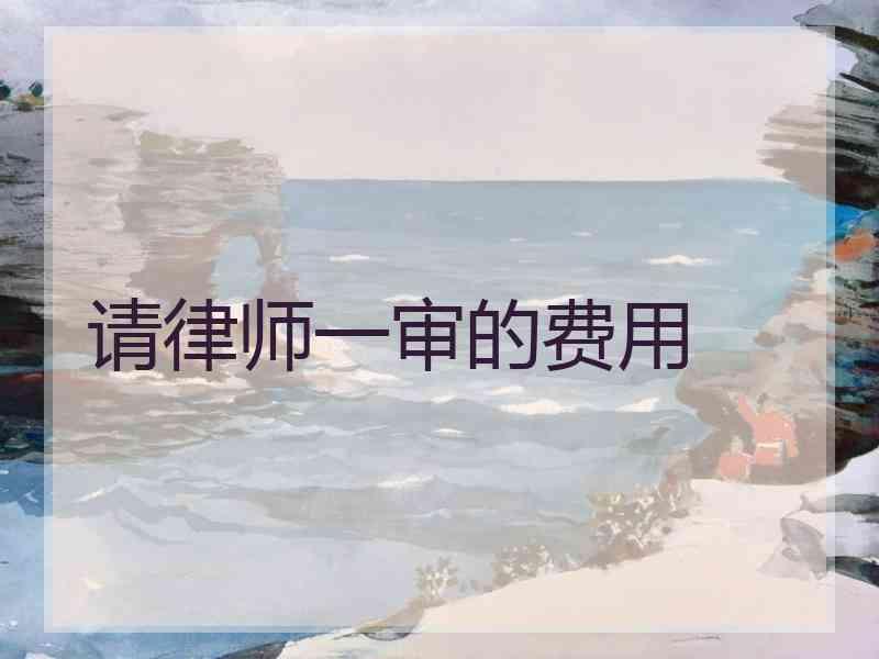 请律师一审的费用