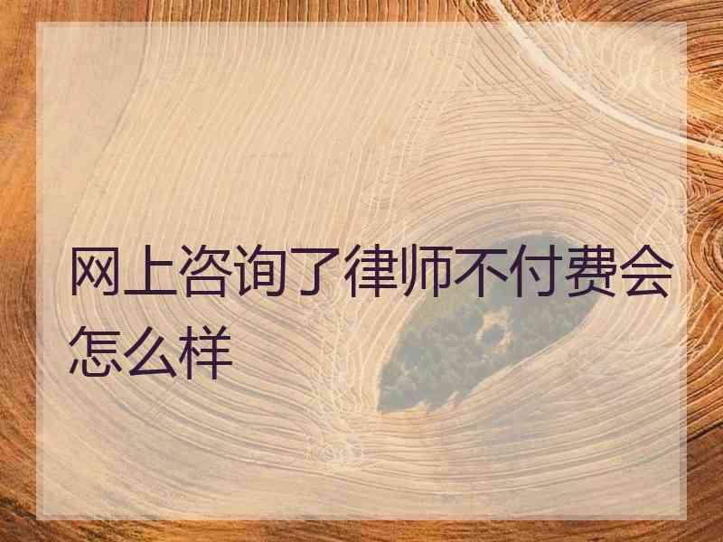 网上咨询了律师不付费会怎么样