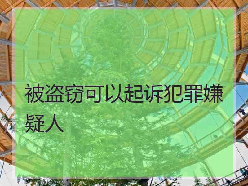 被盗窃可以起诉犯罪嫌疑人