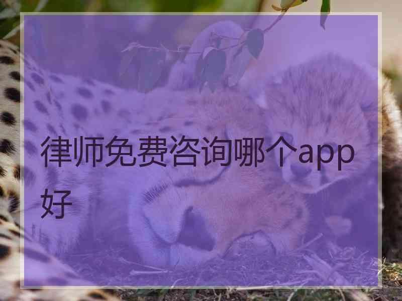 律师免费咨询哪个app好