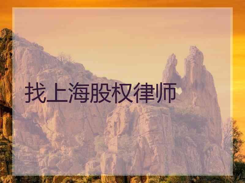 找上海股权律师