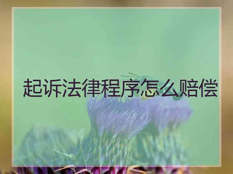 起诉法律程序怎么赔偿