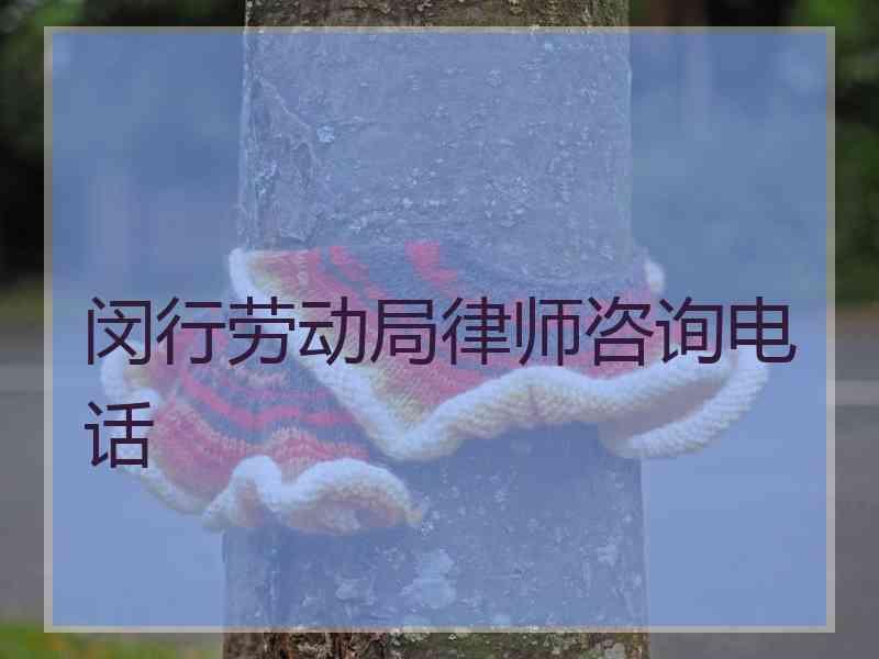 闵行劳动局律师咨询电话