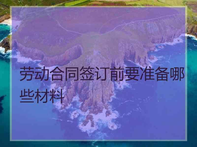 劳动合同签订前要准备哪些材料