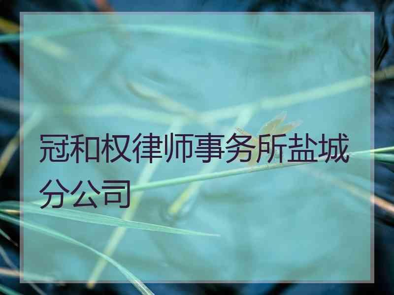 冠和权律师事务所盐城分公司