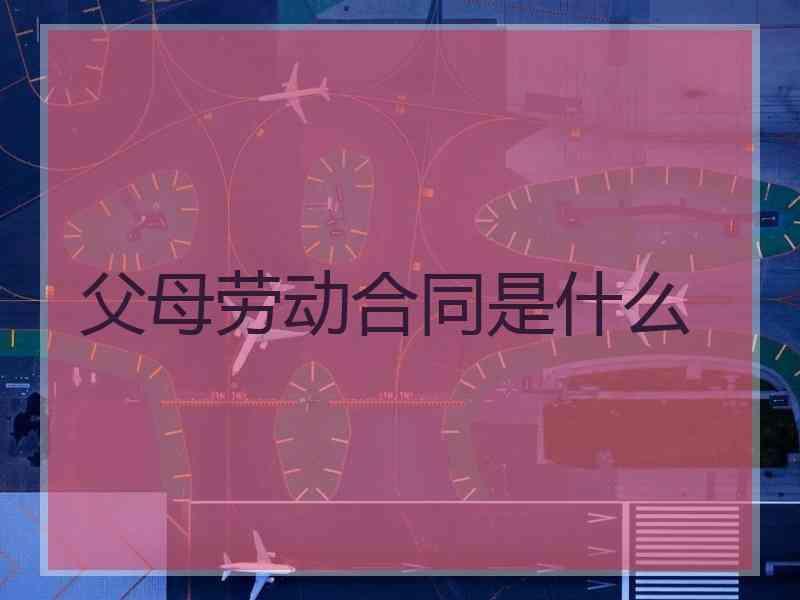 父母劳动合同是什么