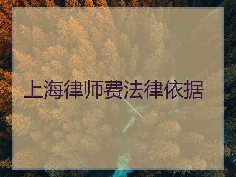 上海律师费法律依据