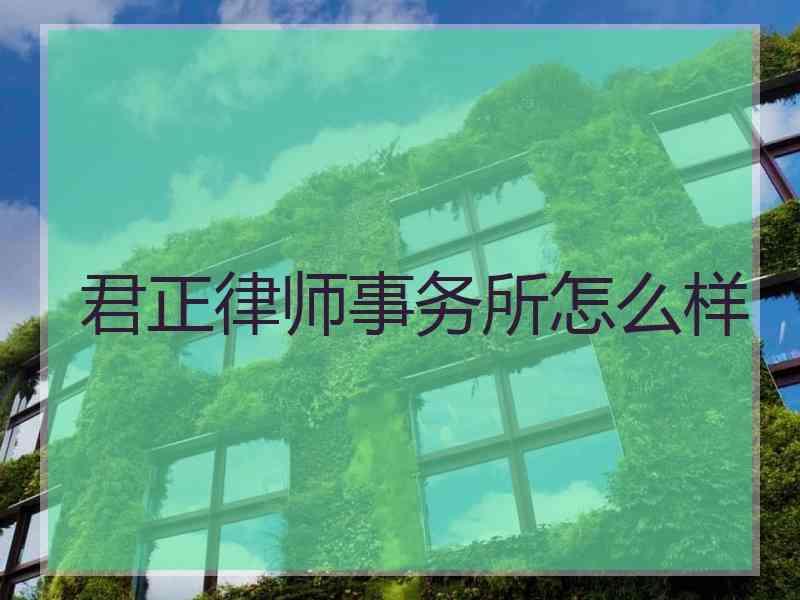 君正律师事务所怎么样