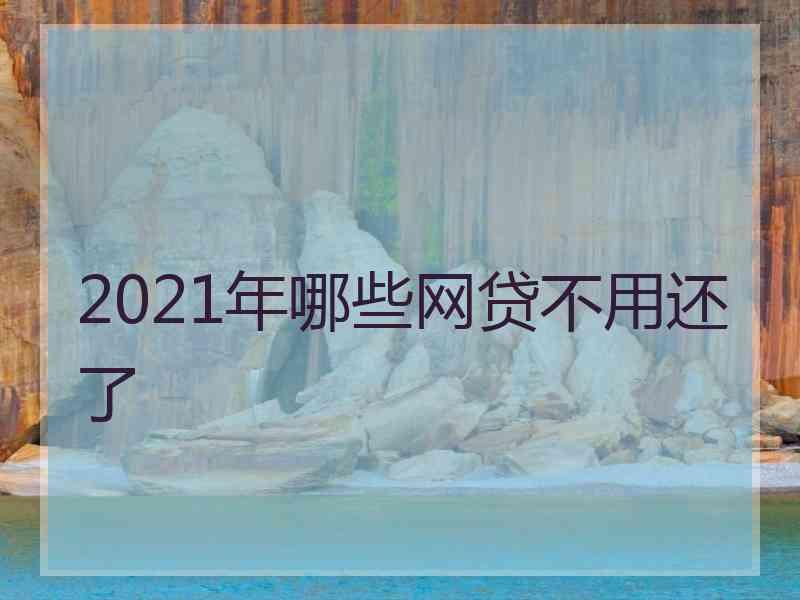 2021年哪些网贷不用还了