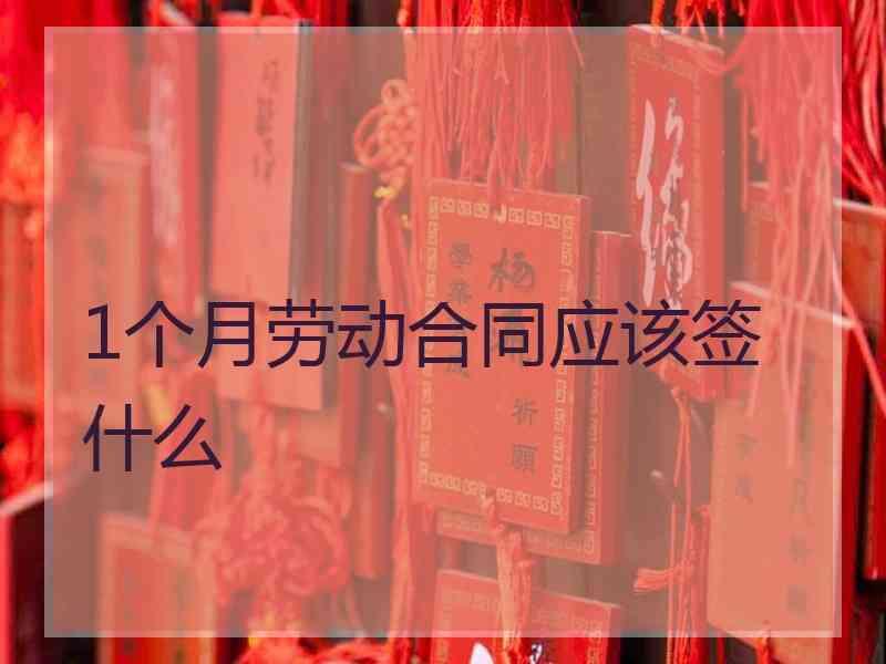 1个月劳动合同应该签什么