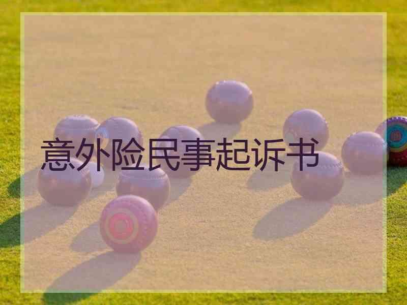 意外险民事起诉书