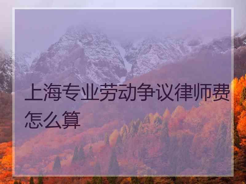 上海专业劳动争议律师费怎么算