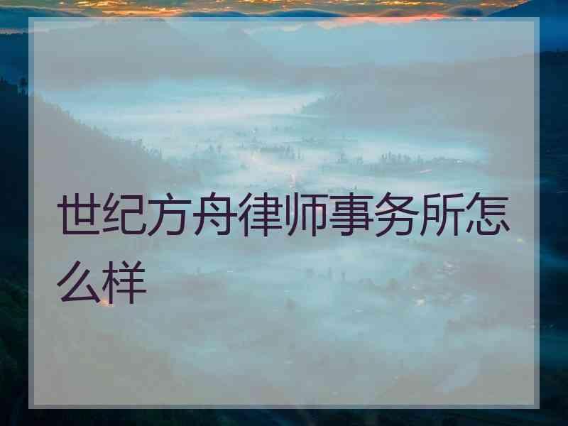 世纪方舟律师事务所怎么样