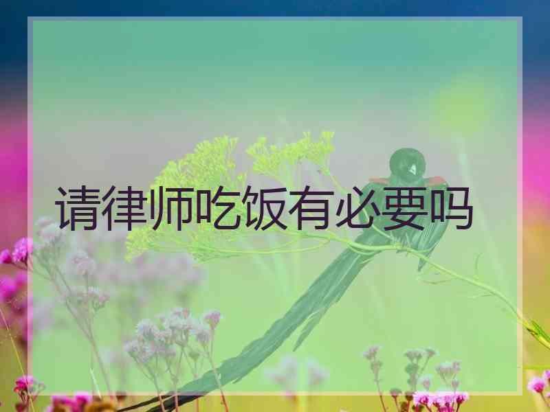 请律师吃饭有必要吗