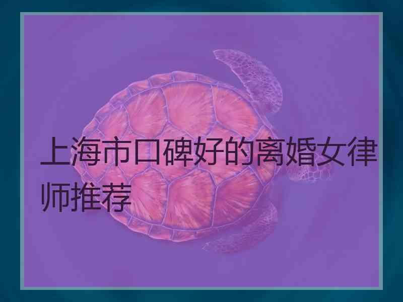 上海市口碑好的离婚女律师推荐