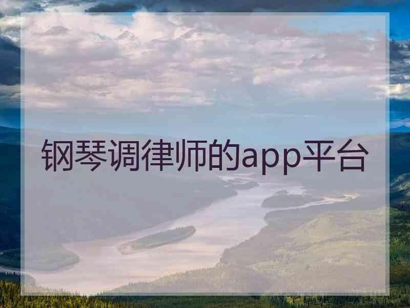 钢琴调律师的app平台