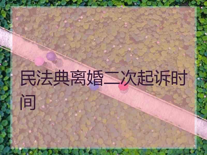 民法典离婚二次起诉时间