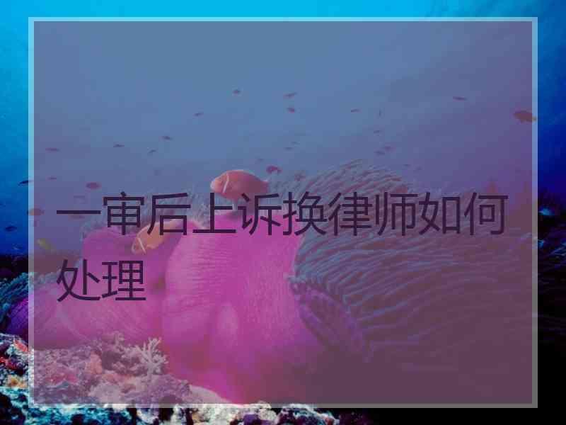 一审后上诉换律师如何处理