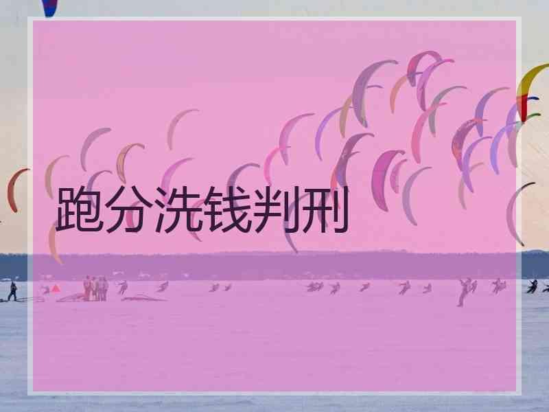 跑分洗钱判刑