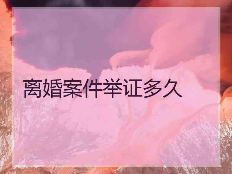 离婚案件举证多久