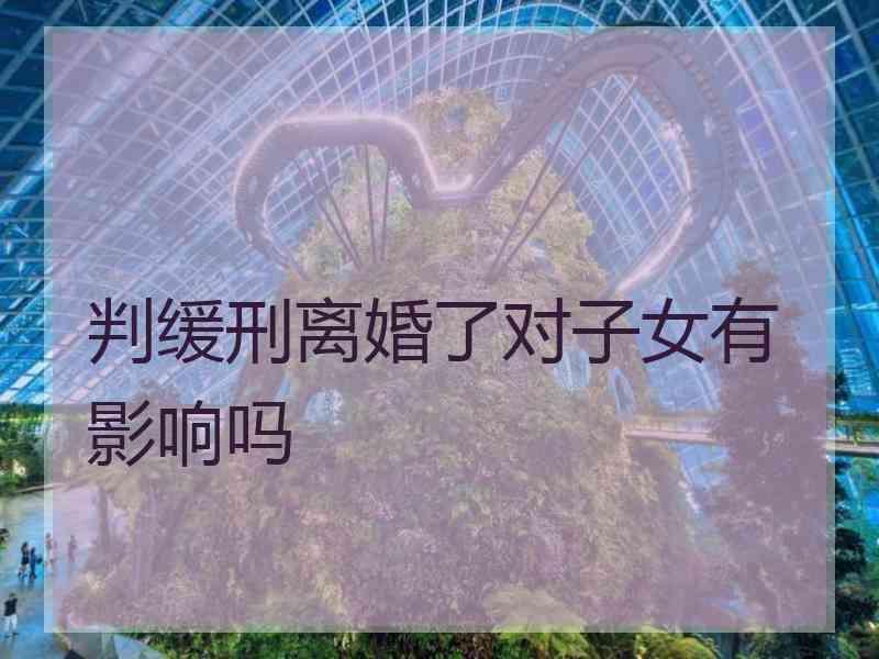 判缓刑离婚了对子女有影响吗