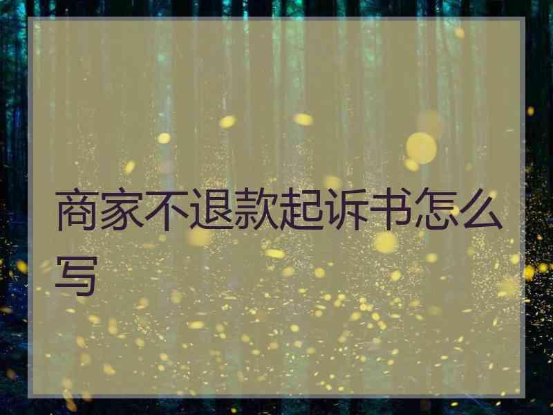 商家不退款起诉书怎么写