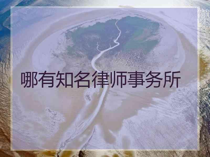 哪有知名律师事务所