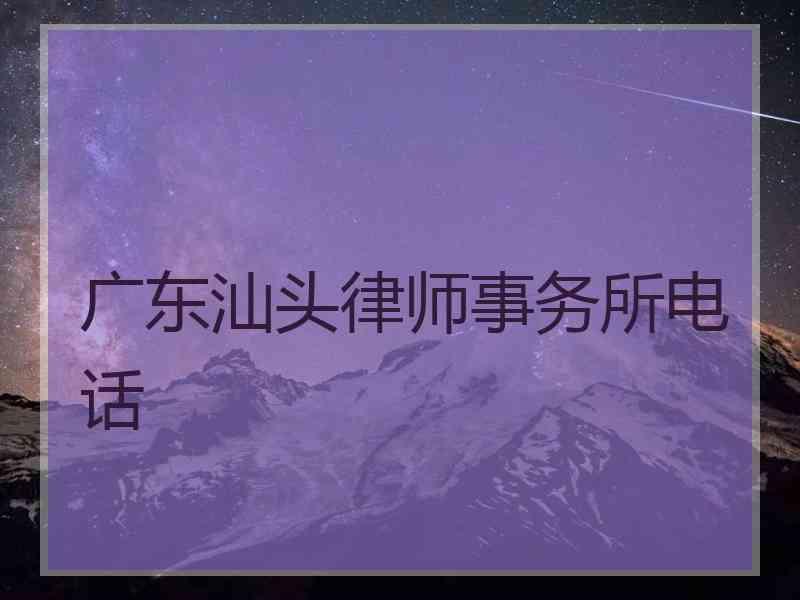 广东汕头律师事务所电话