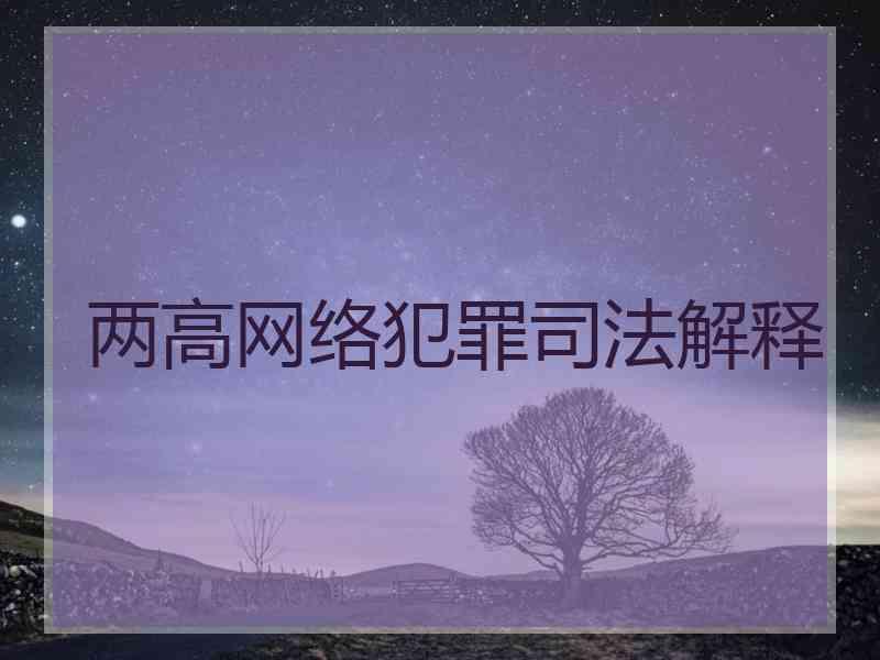 网络犯罪解释